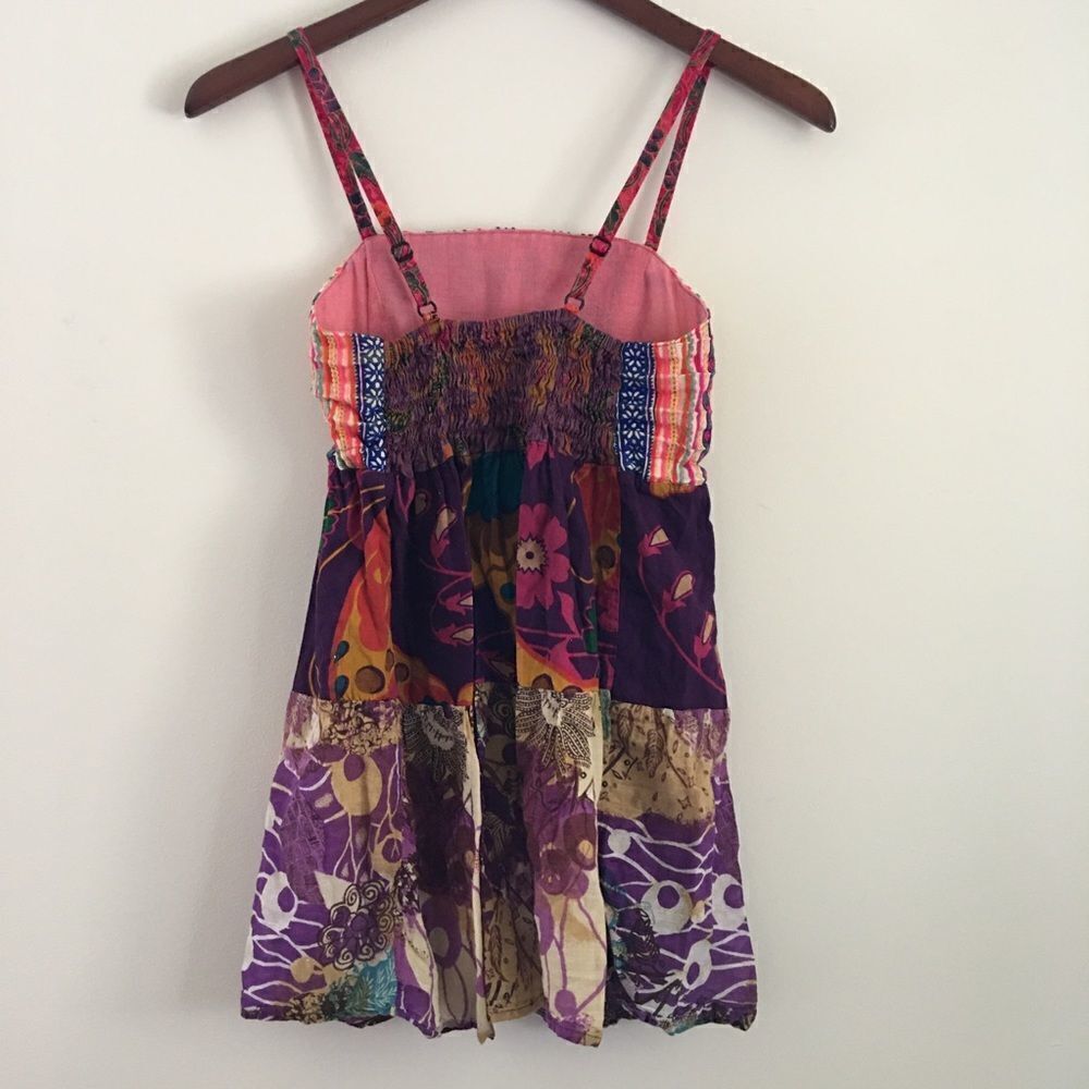 Boho Patchwork Multi Color Tunic Tank Top | Size … - image 4